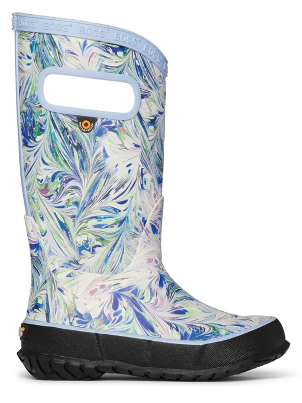 BOGS Purple Blue Periwinkle Marble Pull On Rain Boots Youth 2